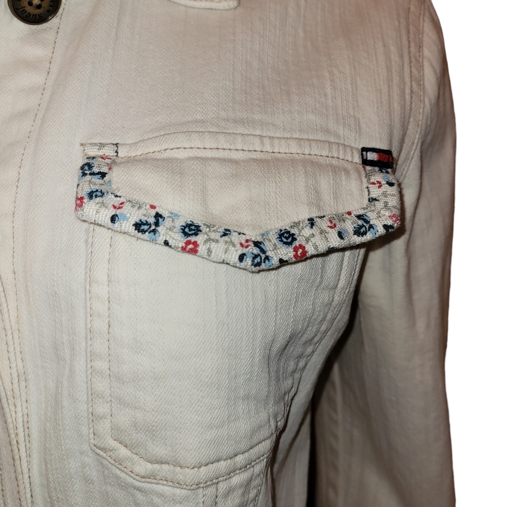 Tommy Jeans White Denim Jacket Size Large - Picture 2 of 11